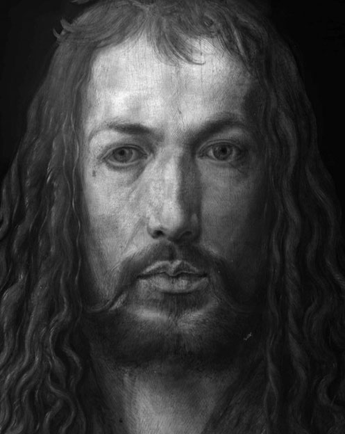 Albrecht Dürer, Selbstbildnis im Pelzrock, Unterzeichnung